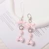 High-value pink electric donkey bow beaded mobile phone chain bag pendant ins wind keychain cute pendant female