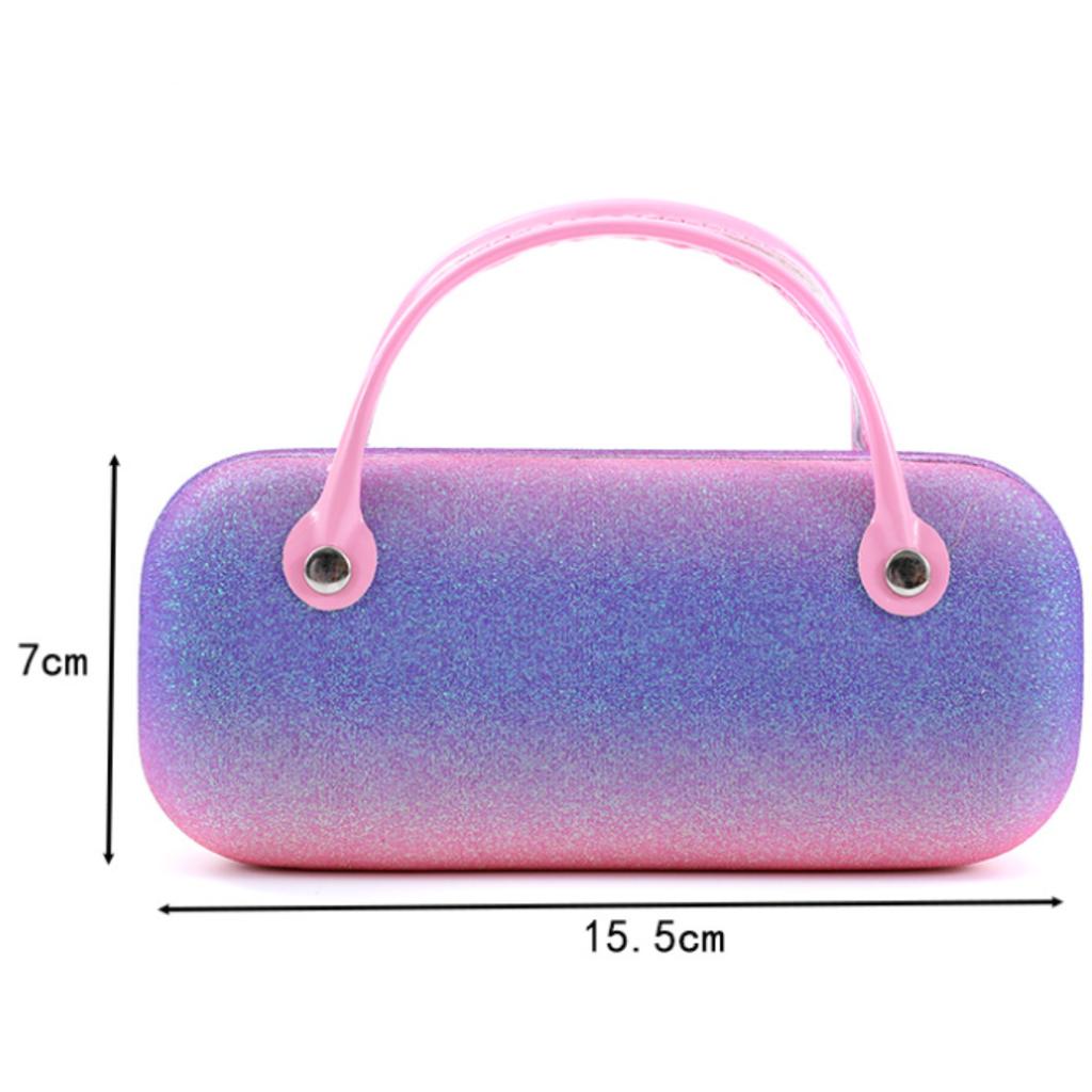 Nový Duhový Pouzdro na Brýle Přenosné Ochranné Box proti Tlaku Třpytivé Laserové Úložný Box na Sluneční Brýle Pouzdro na Dětské Brýle