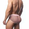 Men's Translucent Low Waist Briefs, Sexy Breathable Sports Fitness Underwear For Men Fashion Solid Color Man Underpants