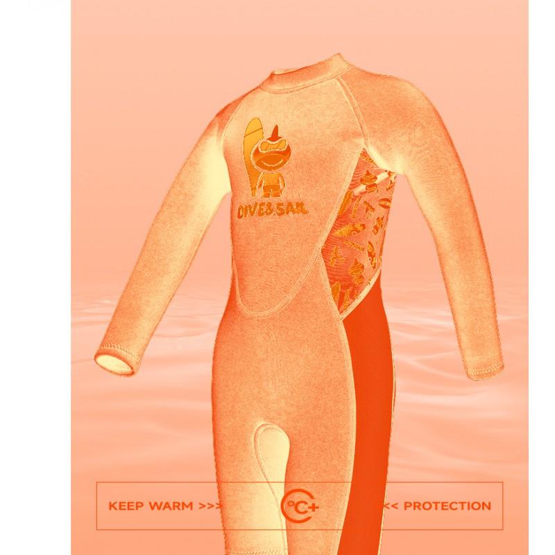 2.5MM Children's Diving Suit One-piece Long-sleeved Warm Cold-proof Boys Snorkeling Surfing Swimsuit Pants
