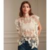 2024 T-Shirt Women Knitting Lace Vest O-Neck Hollow Summer Style Basic Tops New Tees Loose Pink
