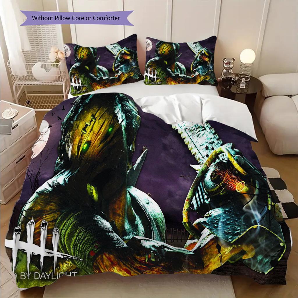 Chainsaw Horror Bedding (1 * duvet cover + 2 * pillowcase, without core) 2D Flat Soft and comfortable Bedding set Christmas birthday gift