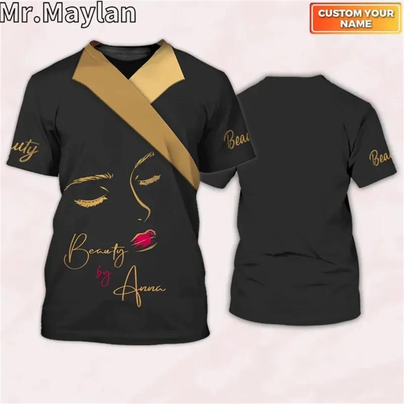 T-shirt personnalisé 3D Brow Specialis pour sourcils, chemises personnalisées pour sourcils, cils, vêtements, cadeau pour femmes, maquillage, t-shirt unisexe de rue