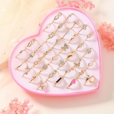 Zinc Alloy Ring Gift Box Set - Stylish and Elegant Jewelry Collection