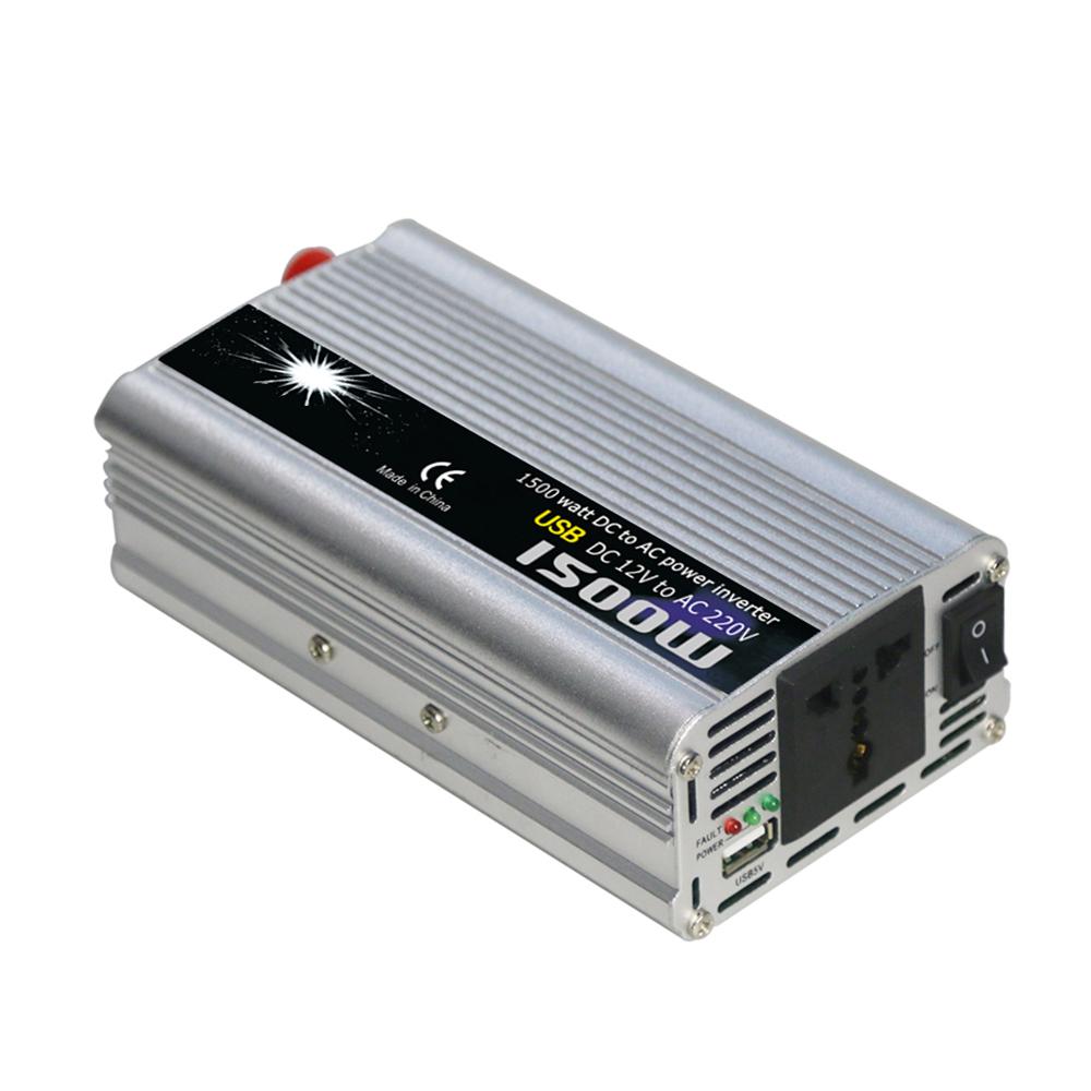 Power Inverter Vehicle Power Converter Universal Modified Sine Wave 1500W DC 12V/24V To