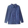 Miu Style Women's Blue Plaid Shirt Jacket - Loose College Layering for Early Autumn