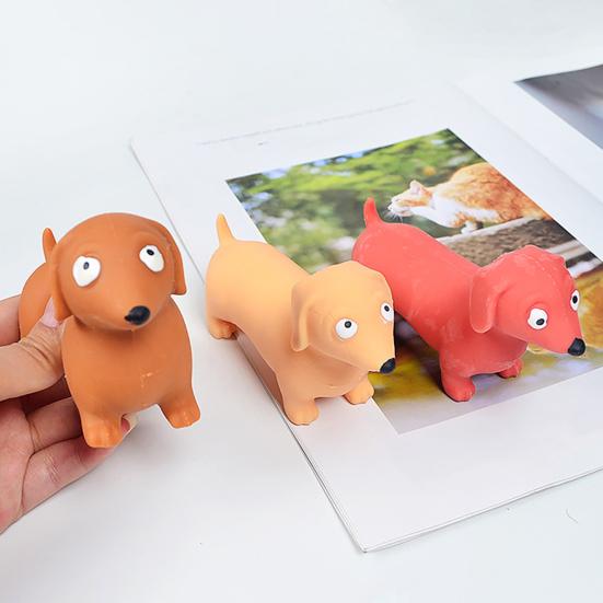 Mini Dachshund Squeeze Toy Stress Relief Simulated Dog Fidget Sensory Toy Soft Stretchy Animal Shape Home Office Desk Toy
