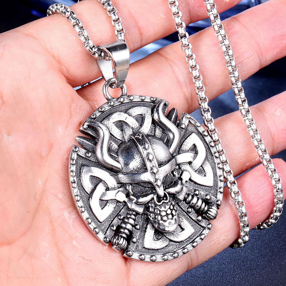 

Винтажные аксессуары викингов Кулон ожерелья из нержавеющей стали Viking Warrior для мужского панк-хип-хопа Odin Rune Amulet Кулон