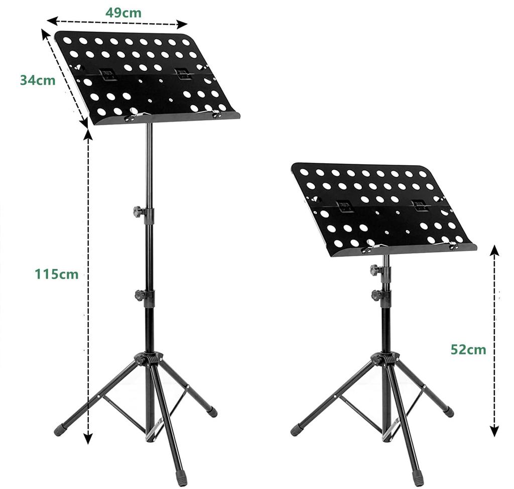 [2023 Desktop Edition] Folding Music Stand with Music Clip, Dual Functions: Reading Stand, Tabletop Writing Stand, Excellent Heat Dissipation,