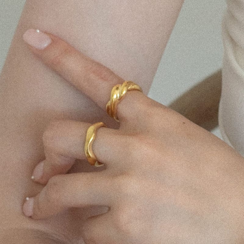 Youngglow Silver925 Bold Twisted Ring (2color)