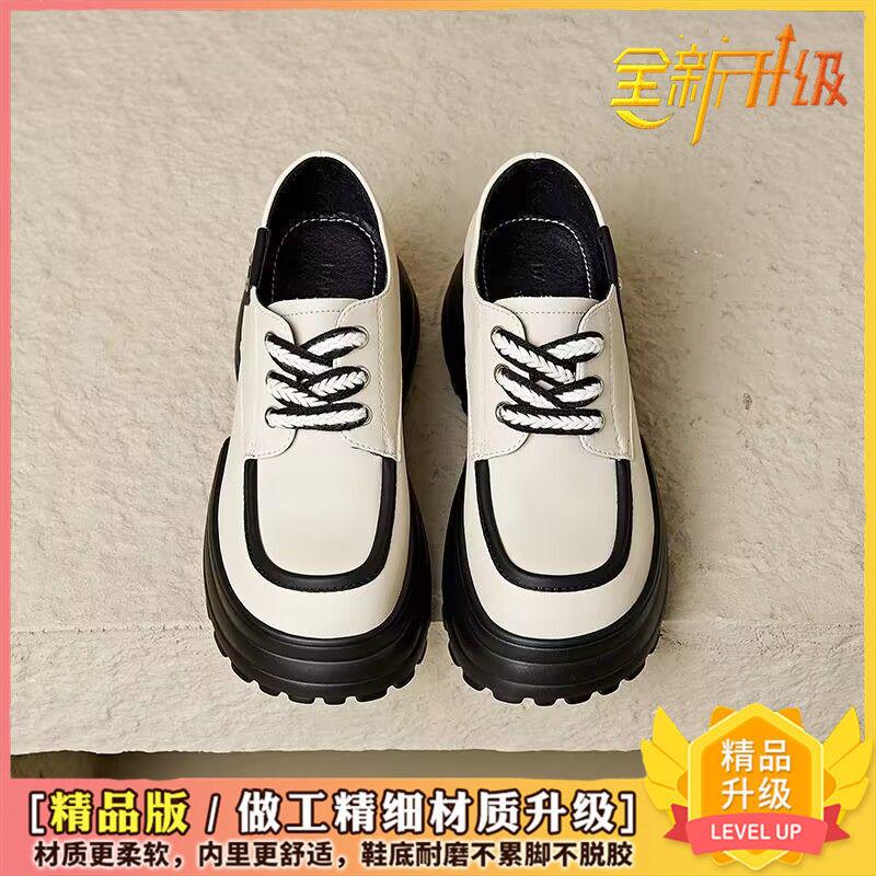 Fashion Casual Versatile New Single Shoes Round Head Shoe Head Muffin Sole Heel Rubber Sole Microfiber Inner Lining