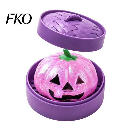 Halloween Stress Toy Dumpling Relief Toy, Pumpkin Ghost Steamed Bun Squeeze Sensory Ball Fidget Party Favors E