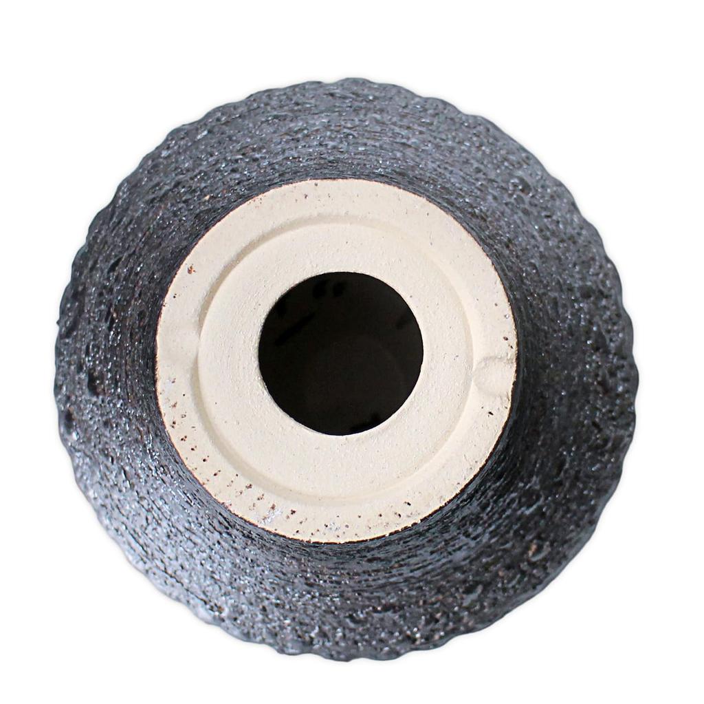 Umekichi Bonsai 6 Bonsai Shigaraki Suitable for Tuberous Approximately Supplies, No. Sled-Shaped Pot, Silver-Glazed, Gray/Black, Ware, Wildflowers,