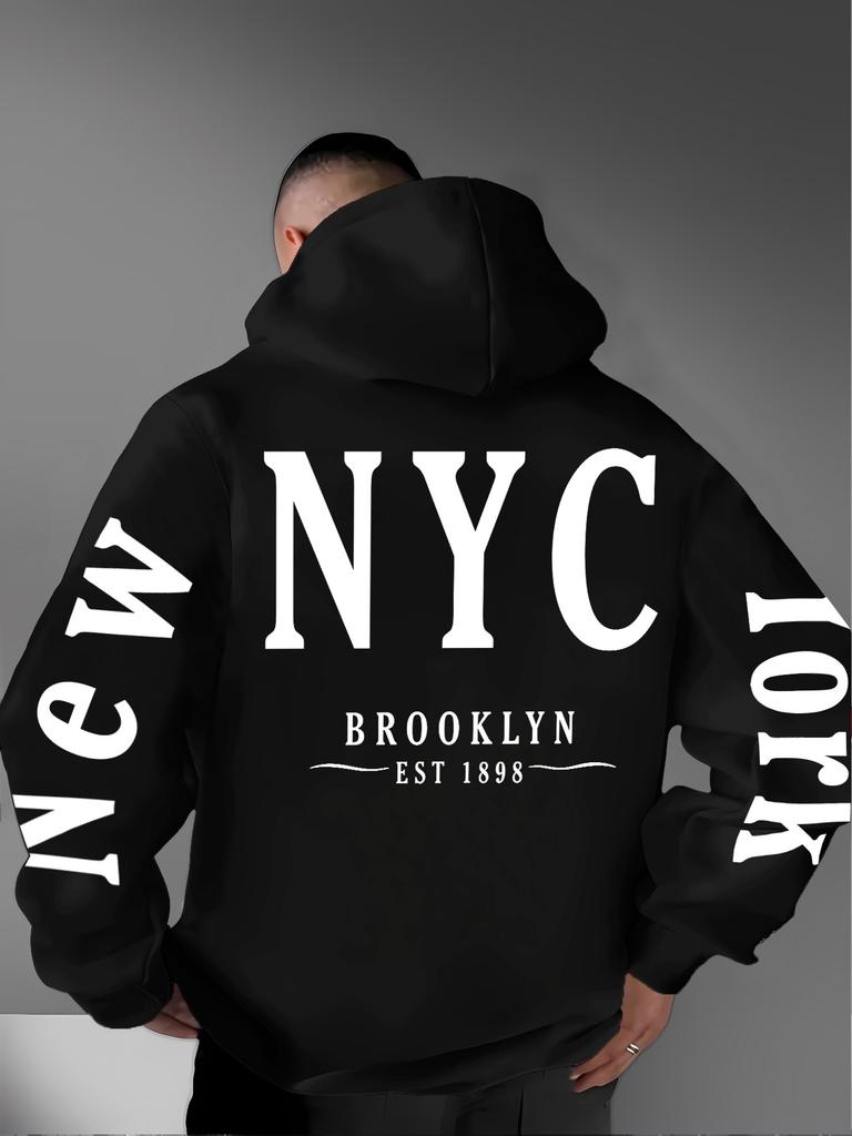 Casual Fashion Brand European and American Hip-hop Brand Street Style Simple Letter Print Hooded Sweatshirt