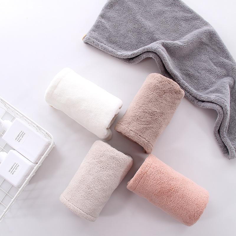 Tuqiang Coral Fleece Superfine Bath Cap - Water-Absorbent Thickened Headscarf for Adults