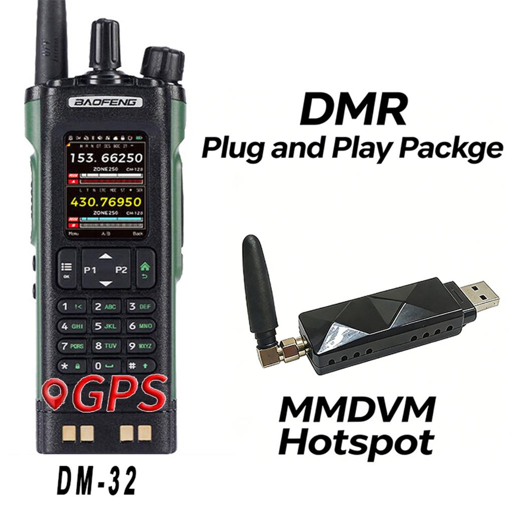 DMR Plug and Play Bundle Baofeng DM32UV Digital Analog Dual Band Portable Two Way Radio USB MMDVM Hotspot Walkie Talkie Low Cost