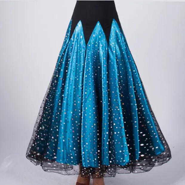Damen Modernes Ballkleid mit vollem Rock Walzer Übungskleid Gesellschaftstanzrock Wunderschönes Elegantes Langes Kleid