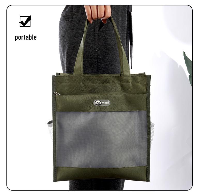 KOBEST Kangbai Student Art Tote: A4 Transparent Mesh Bag with Large Capacity for Books and Supplies.