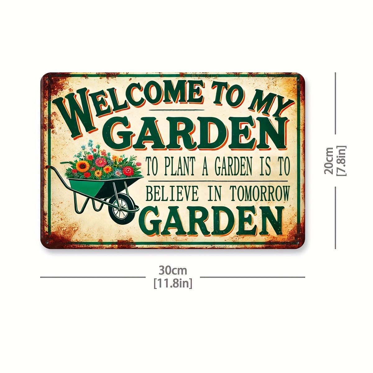 

Vintage Metal Sign: Welcome to My Garden - Outdoor Garden, Farmhouse, Door, Patio, Yard Decoration 20x30cm (8x12inch) 20x30cm（7.8x11.8inch）