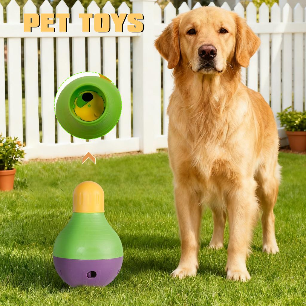 Roly-poly matutdelningsboll, Präglad boll, Interaktiv tuggleksak för hundar