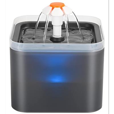 Ultra Silent Pet Fountain 67oz/2L with LED Lighting Activated Carbon Filter Water Dispenser Mute Drinker for Cats Small Dogs