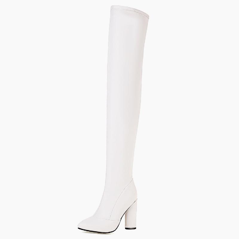 Sexy Thigh High Boot For Women Fashion Fetish Shoes 2025 Lady High Heels Over the Knee Boots Red White Black Winter Long Boots