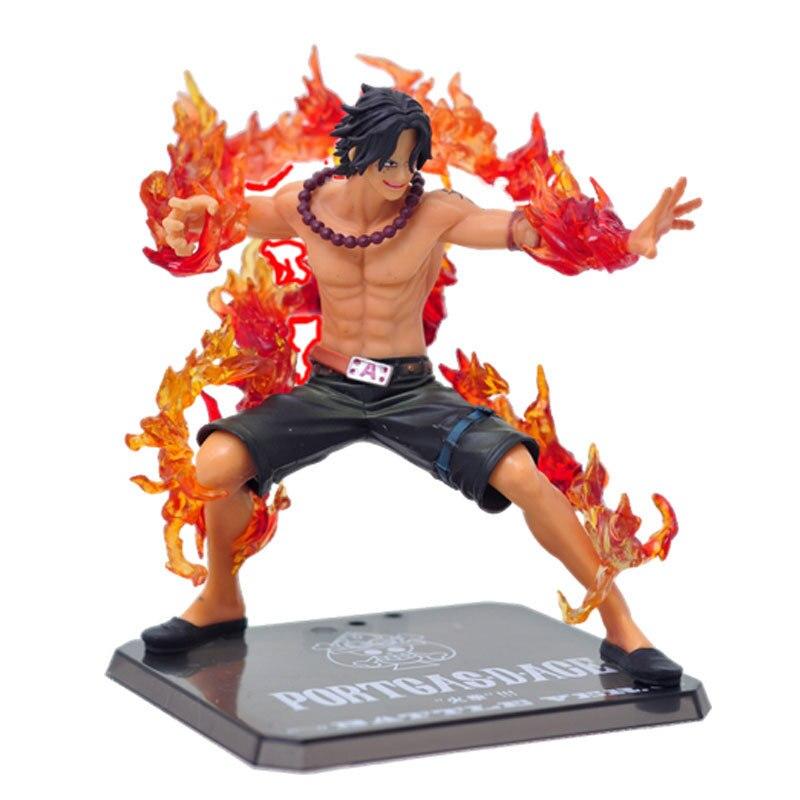 Anime Ace One Piece Led Figures Lamptoys Action Figure 16cm Led Fire Effect Manga Nightlights Christmas Gift Pvc Model Ace Doll