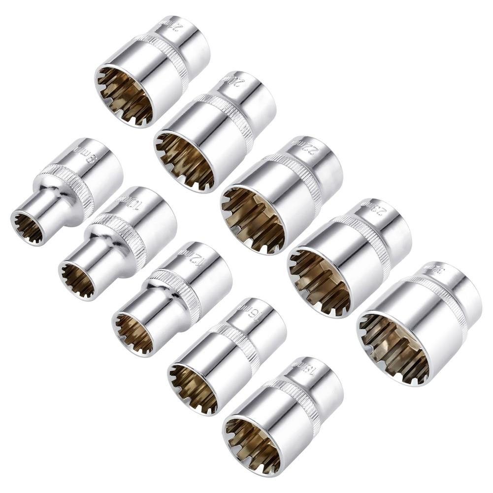 Kurzer Innensechskantkopf, 8–32 mm, verchromt, Chrom-Vanadium-Stahl