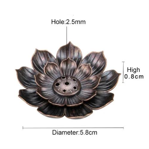 

Alloy Incense Burner Reflux Stick Incense Holder Buddhism Lotus Line Incense plate Sandalwood Coil Censer Base Home Decoration