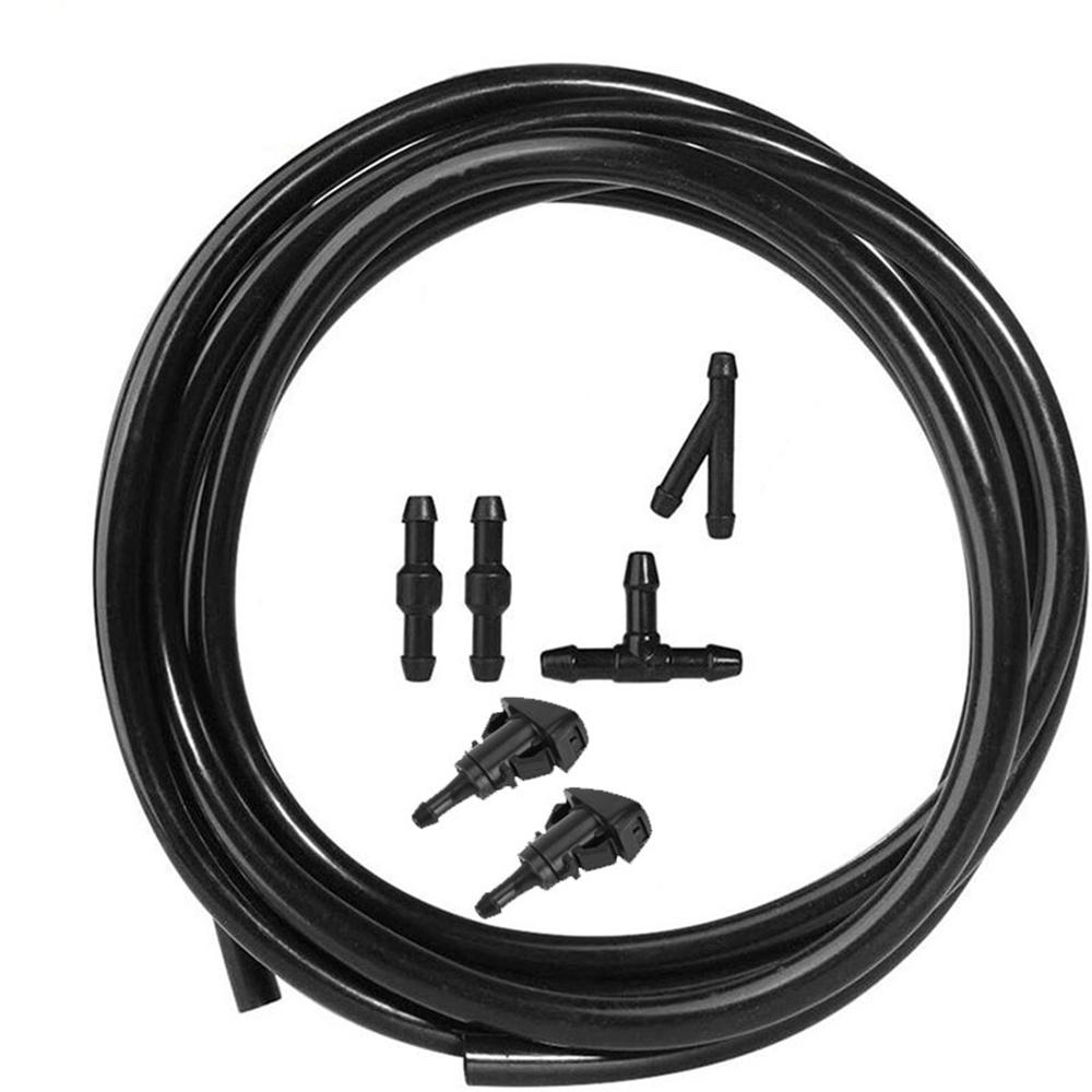 Windshield Washer Nozzle Fluid Hose & Connector Kit For Dodge RAM Jeep Chrysler