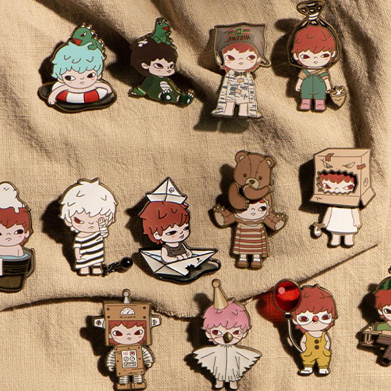 POP MART Hirono Little Naughty Collection, Metal Badge Mystery Boxes, Single Mystery Box
