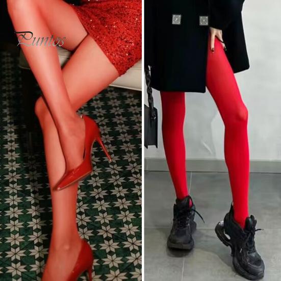 Strumpfhosen für Damen, ultradünn, durchsichtig, rotes Netzgewebe, hohe Elastizität, hohe Taille, rutschfest, einfarbig, Minirock für Pendler, Dating, Partys, passende Strumpfhosen