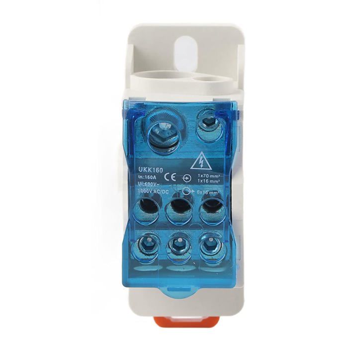 160A Terminal Distribution Box for DIN Rail, Transparent Dustproof Cover - AIMOONSA