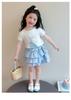 Girls' Summer Set 2026 New Fashionable Children's Summer Dress Short Sleeve Cake Skirt Two Piece Set for Baby Girls