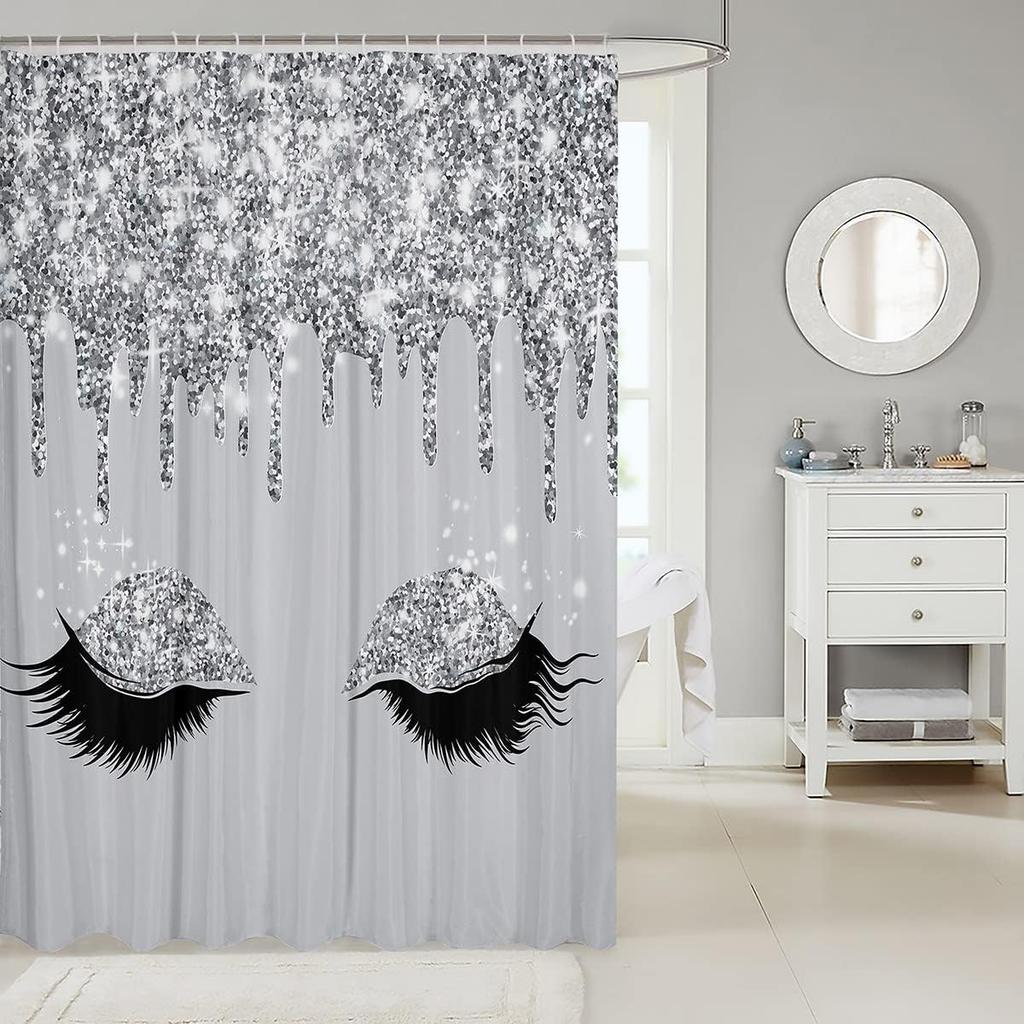 Glitter Eyes Shower Curtain Sparkle Lashes Glamour Decor Fashion Bathroom Linen180X230