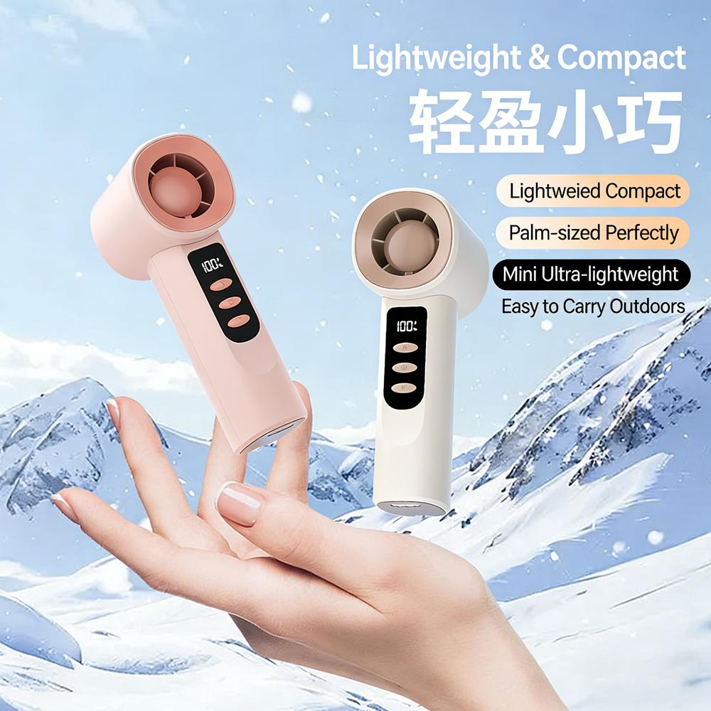 Outdoor Camping Handheld Fan 2000mAh 100 Speed Mini Fan Portable USB Rechargeable Fan Mini Air Conditioner Air Cooler