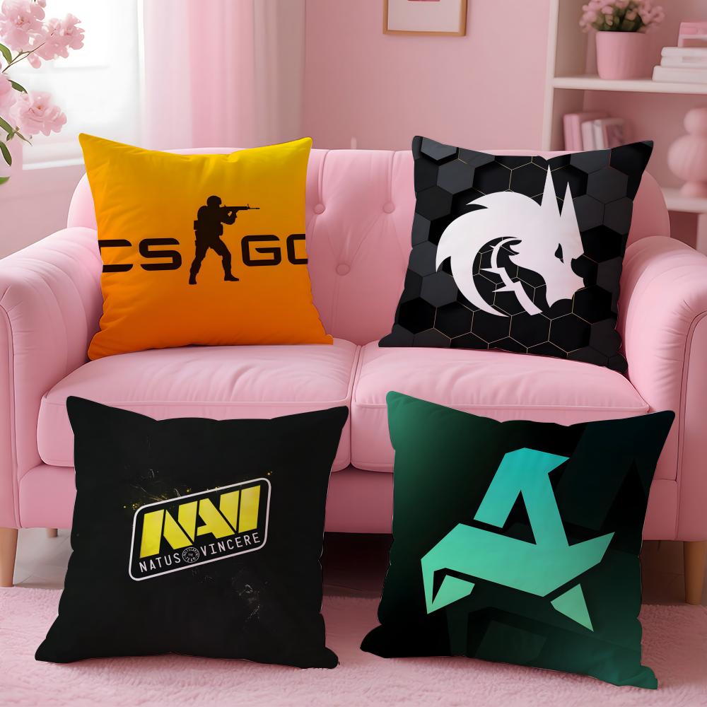 CSGO team logo meme Spirit Falcon Cushion Cover Pillow Case Soft Friendly Fabric Concealed Zipper