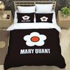 3-Piece M-Mary -Q-Quant- t PrintedDuvet Cover Set – Includes 1 Duvet Cover and 2 Pillowcases; Suitable for Home and Dorm Use