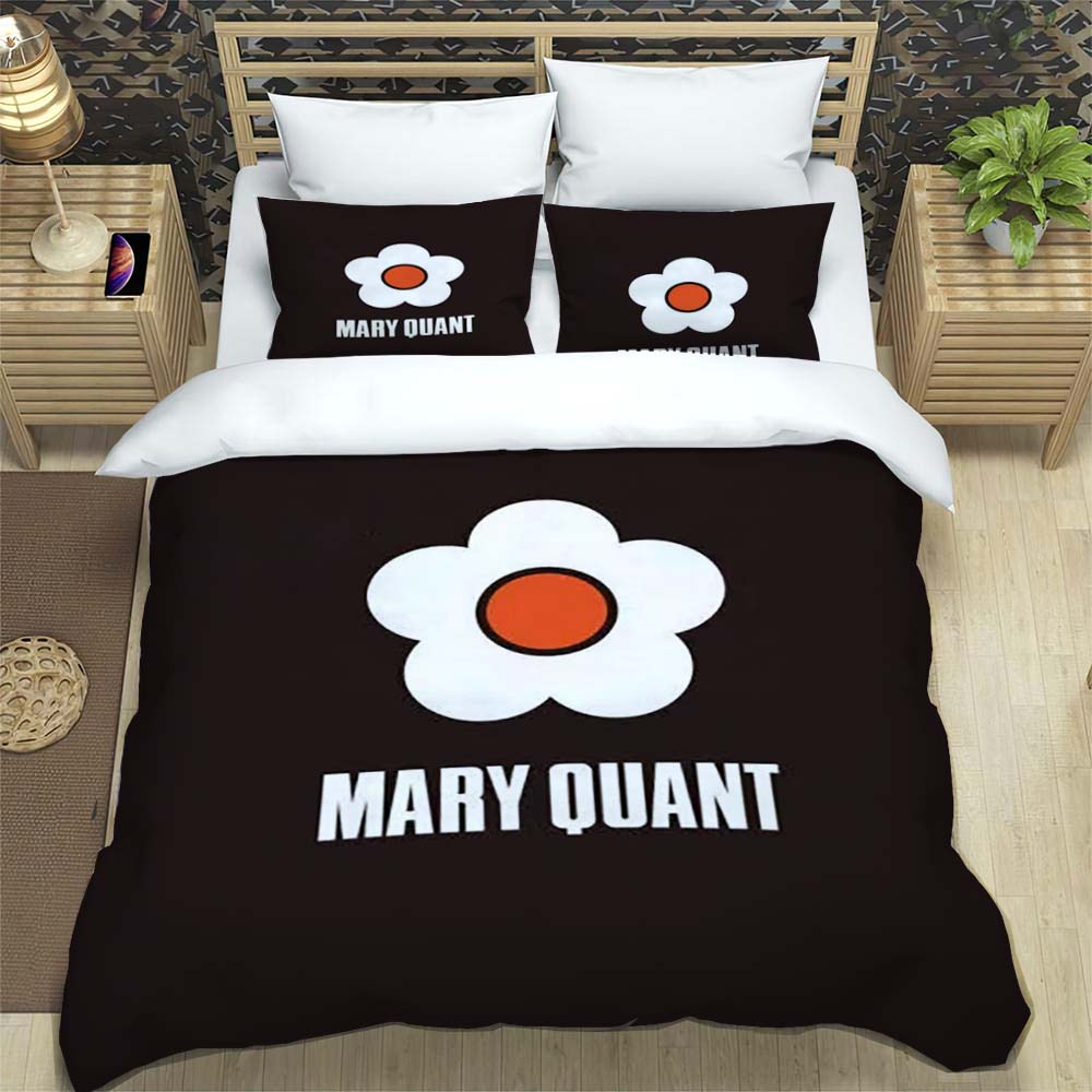 3-Piece M-Mary -Q-Quant- t PrintedDuvet Cover Set – Includes 1 Duvet Cover and 2 Pillowcases; Suitable for Home and Dorm Use