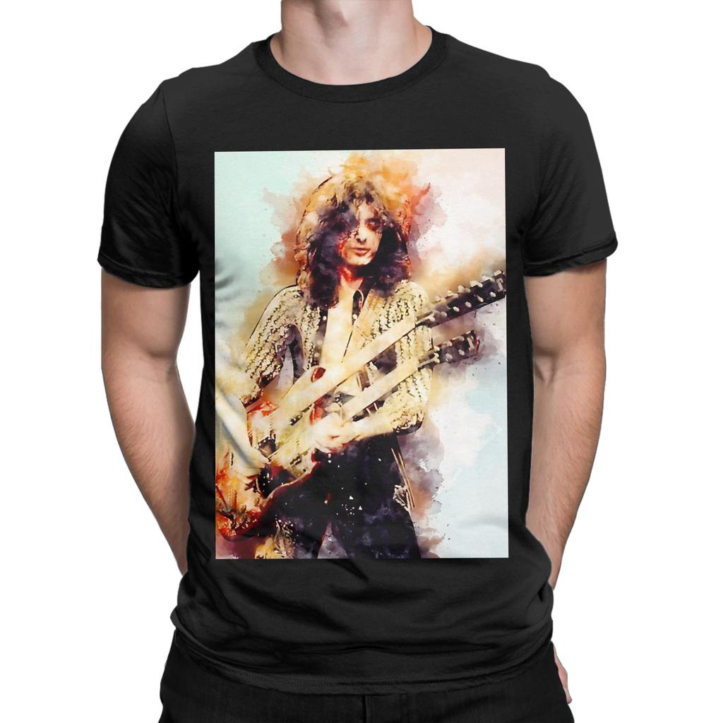 Jimmy Page Poster Funny Graphic 100 Cotton TShirt Jimmy Page Tops Tees For Unisex