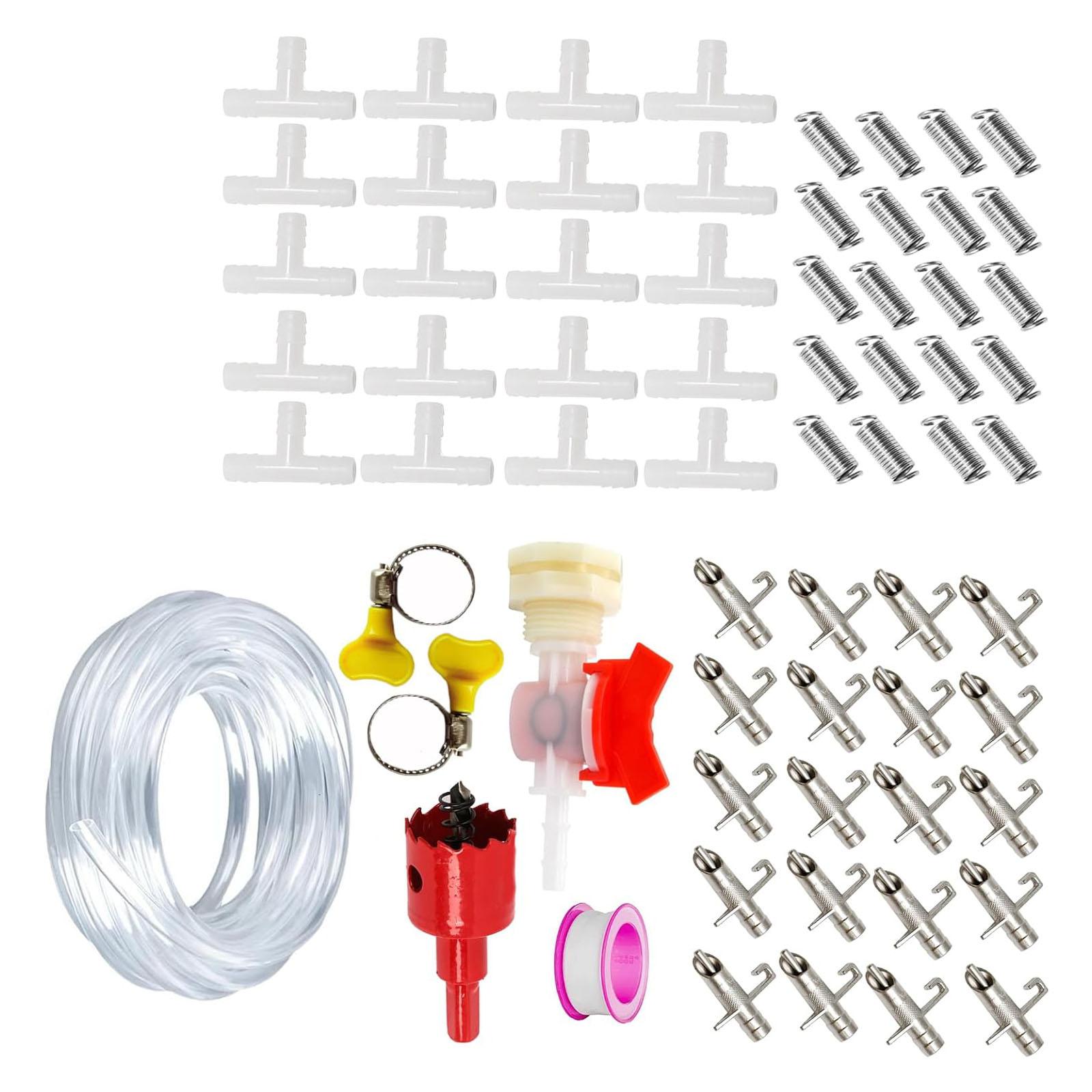 

Набор из 10/20 автоматических систем поения кроликов с ниппельными поилками для кормления мелких домашних животных и птицы 20