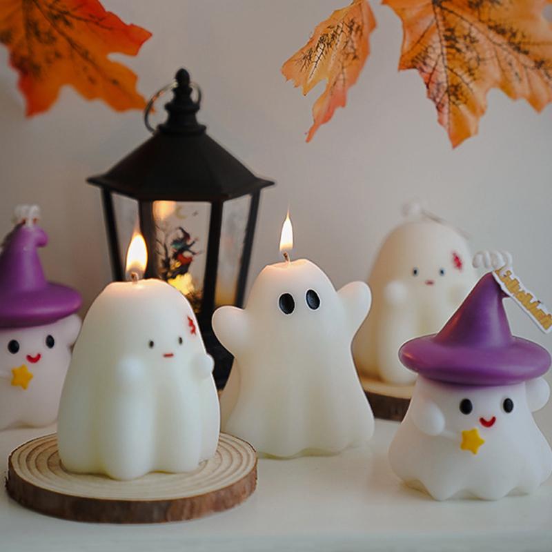

Halloween Cartoon Ghost Cute Mini Funny Aromatherapy Candles Party Supplies 2 Styles