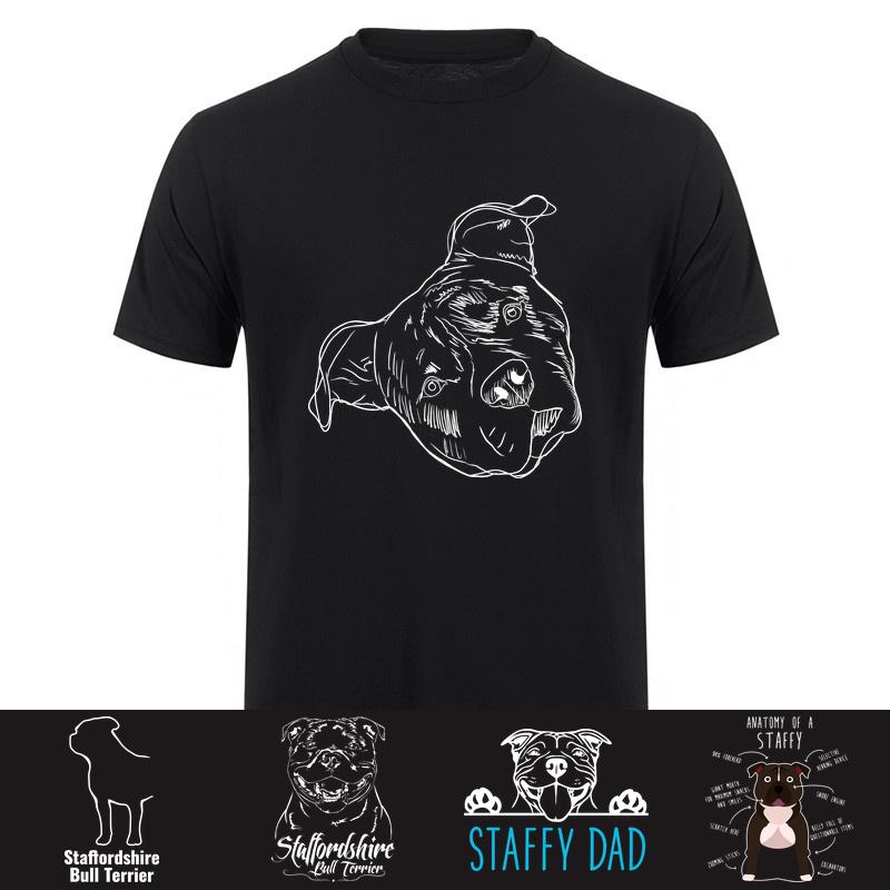 Staffordshire Bull Terrier T Shirt Dog Lover Funny Pet Owner Graphic Tee Vintage Cool Dogs TShirt Unisex Unisex Gift HJ161