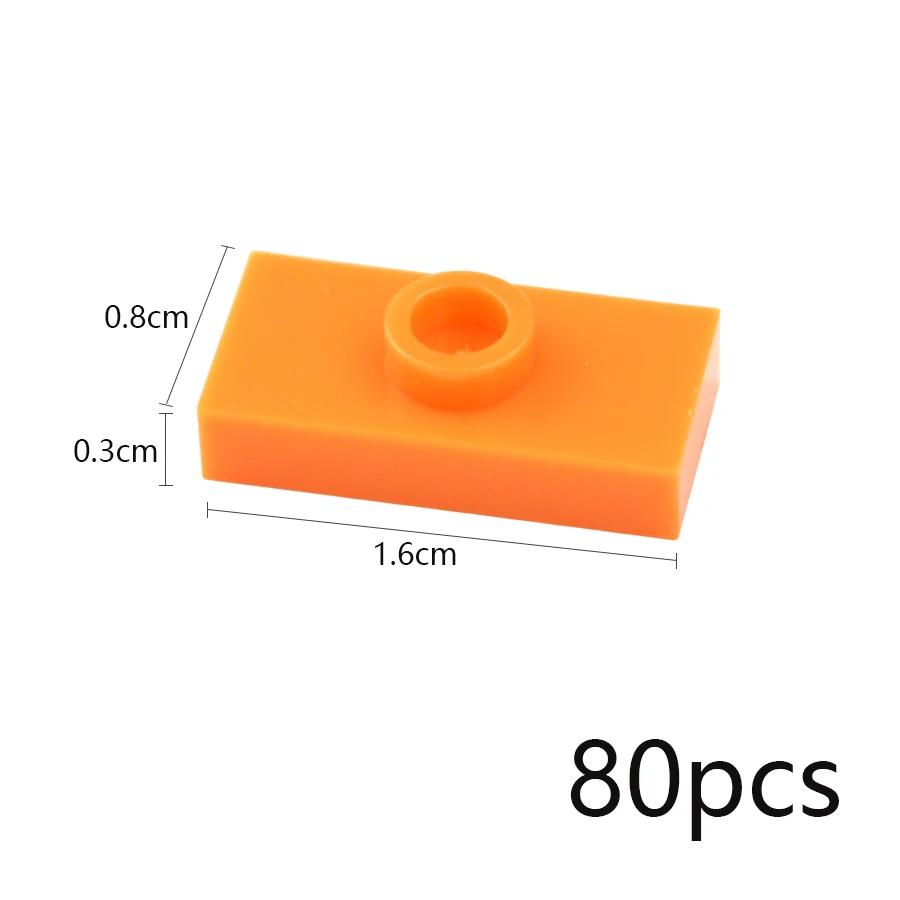 80Pcs MOC Assembles Particles Thin Brick 1x2 with 1 Stud Dots Plate Building Blocks Kid High-Tech Toys Compatible 15573 3794