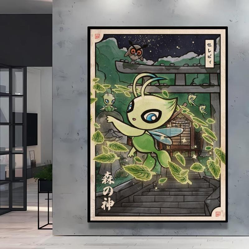 Leinwand Kunstwerk Malerei Pokemon Schiggy Poster Cartoon Bild Klassisch Haus Schlafzimmer Dekoration Gemälde Kindergeschenk