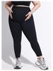Plus Size High Waist Seamless Maternity Yoga Leggings - Black Slimming Sport Pants for Pregnant Women