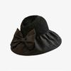 Hat Style Versatile Sweet Solid Color Bow Wide Brimmed Womens Hatscaps Sunshade
