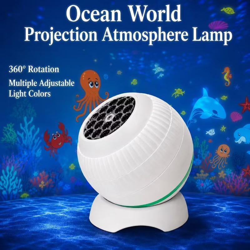 Led Ocean Projector Light, 360 Degree  Rotating Dynamic Night Light, Usb Powered Ambient Lamp, Decorative Lighting For Game,Living Room
