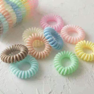9Pcs Candy Farbe Anti-fallen Enge Haar Gummi Gummi Telefon Spirale Elastische Haar Scrunchy Haar Zubehör
