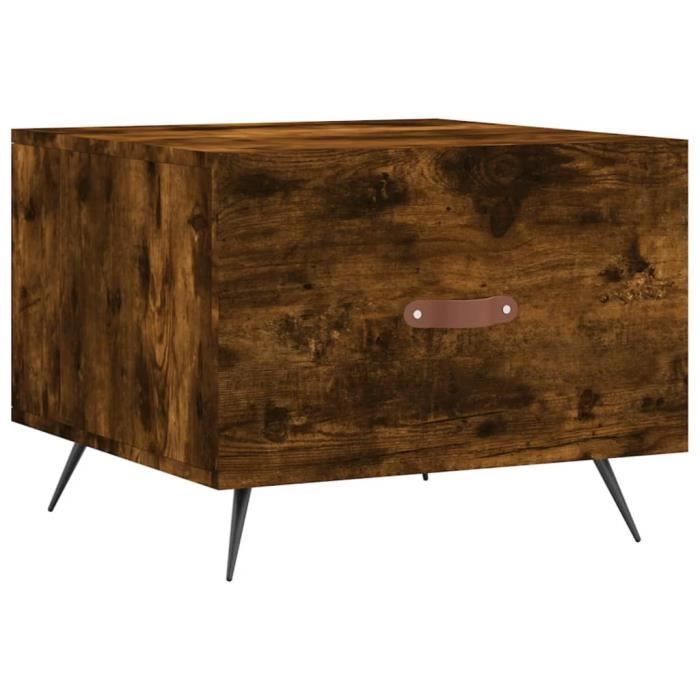 VidaXL Coffee Table Smoked Oak 50x50x40 Cm Engineered Wood 829342